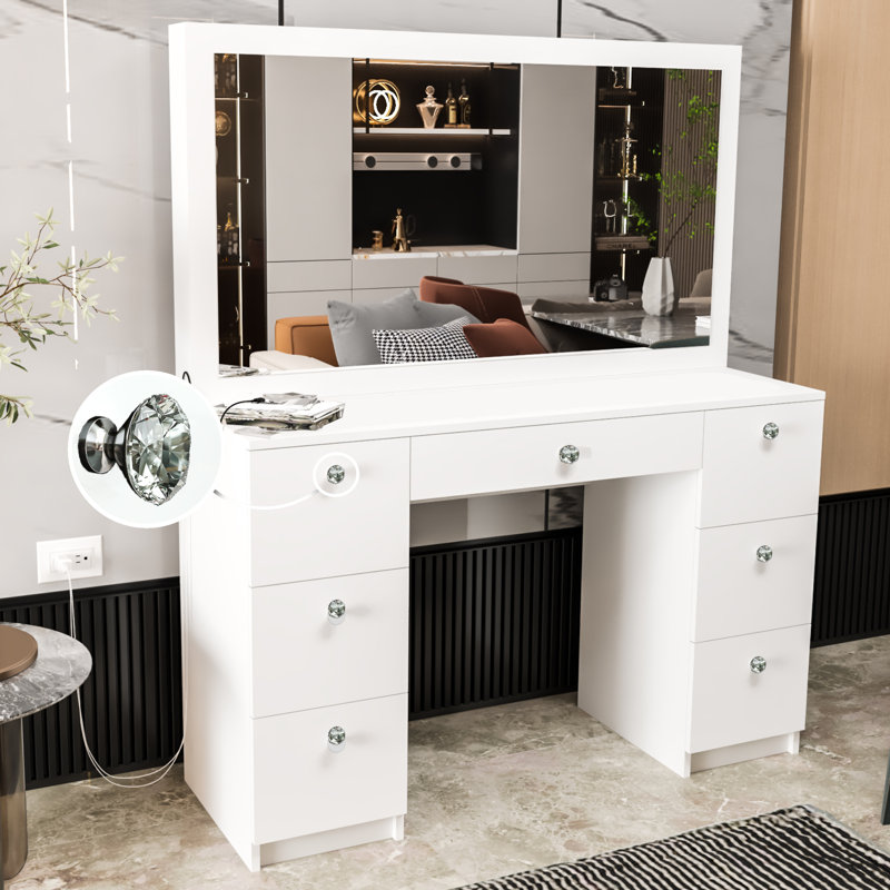 Boahaus artemisia dressing table vanity with mirror discount
